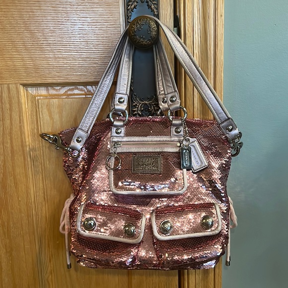 Coach Sequin Spotlight Poppy Tote RARE - Picture 3 of 7